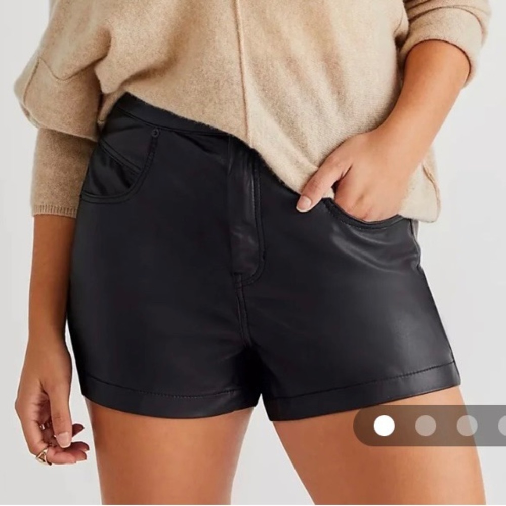 Free People CRVY Lace Up Vegan Shorts